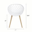 Pemberly Row Steel and Plastic Mini Chair 2 Piece Set in White & Natural