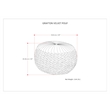 Pemberly Row Round Pouf in Teal Green Velvet Fabric with Woven Details