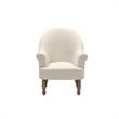Pemberly Row Accent Chair Cream White Linen Upholstered Flared arms