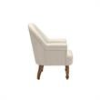 Pemberly Row Accent Chair Cream White Linen Upholstered Flared arms