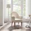 Pemberly Row Accent Chair Cream White Linen Upholstered Flared arms