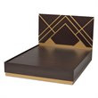 Pemberly Row Dark Brown and Gold Finished Wood Queen Size Platform Bed