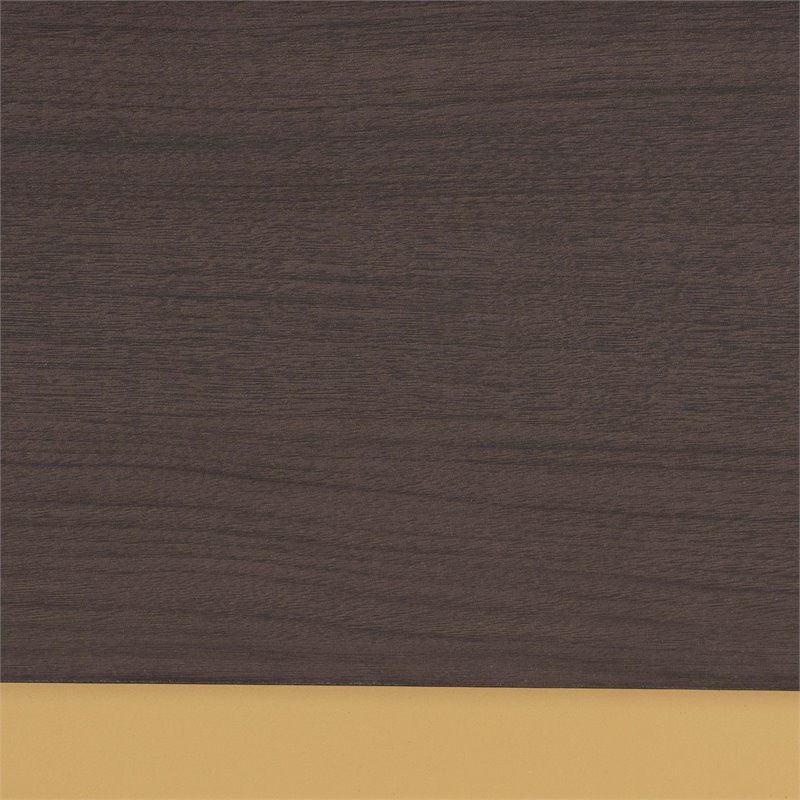 Pemberly Row Dark Brown and Gold Finished Wood Queen Size Platform Bed