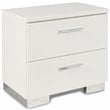 Pemberly Row Contemporary Solid Wood 2-Drawer Nightstand in White