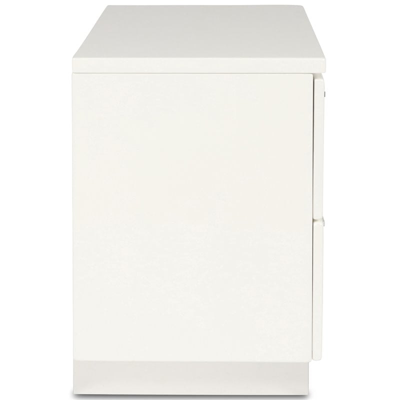 Pemberly Row Contemporary Solid Wood 2-Drawer Nightstand in White