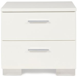 Pemberly Row Contemporary Solid Wood 2-Drawer Nightstand in White