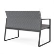Pemberly Row Reception Loveseat in Charcoal/Adler Gray Flannel/Castillo Metal