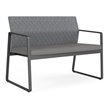 Pemberly Row Reception Loveseat in Charcoal/Adler Gray Flannel/Castillo Metal