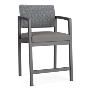 Pemberly Row Fabric Hip Chair in Charcoal/Adler Gray Flannel/Castillo Metal