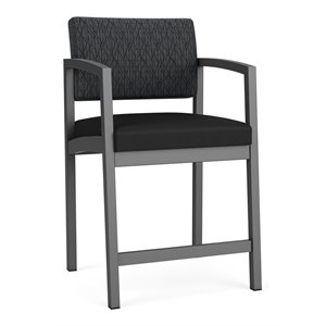Pemberly Row Fabric Hip Chair in Charcoal/Adler Nocturnal/Castillo Black
