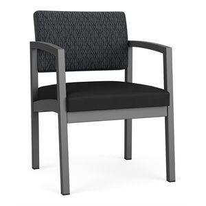 Pemberly Row Fabric Guest Chair in Charcoal/Adler Nocturnal/Castillo Black