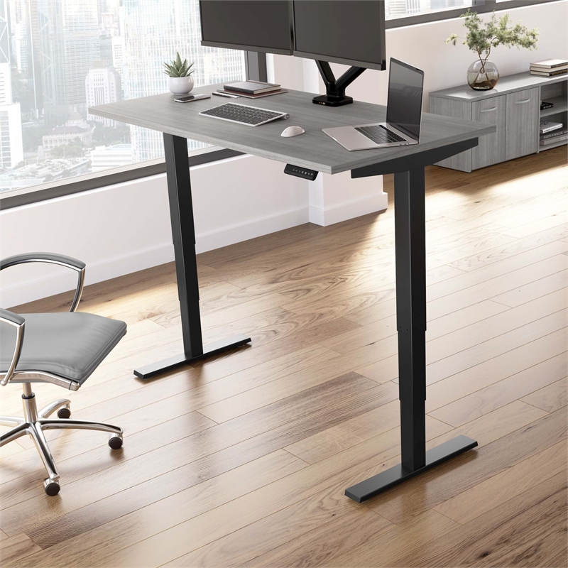 Pemberly Row 60W x 30D Height Adjustable Standing Desk - Engineered Wood