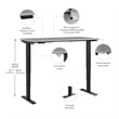 Pemberly Row 60W x 30D Height Adjustable Standing Desk - Engineered Wood