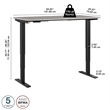 Pemberly Row 60W x 30D Height Adjustable Standing Desk - Engineered Wood