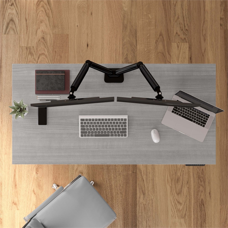 Pemberly Row 60W x 30D Height Adjustable Standing Desk - Engineered Wood