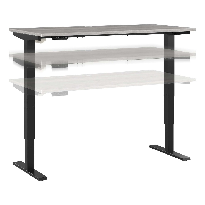Pemberly Row 60W x 30D Height Adjustable Standing Desk - Engineered Wood