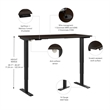 Pemberly Row 72W x 30D Height Adjustable Standing Desk - Engineered Wood