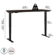 Pemberly Row 72W x 30D Height Adjustable Standing Desk - Engineered Wood