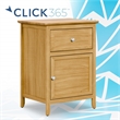 Pemberly Row Side Table with Single Drawer and Storage Cabinet Light Brown