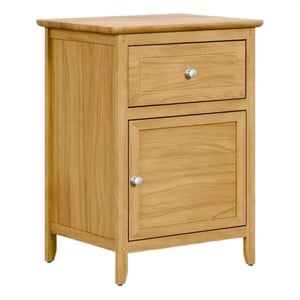 Pemberly Row Side Table with Single Drawer and Storage Cabinet Light Brown