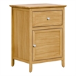 Pemberly Row Side Table with Single Drawer and Storage Cabinet Light Brown