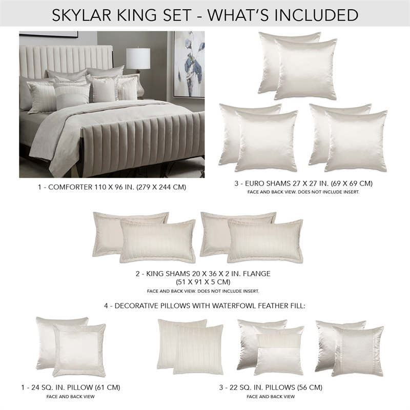 Pemberly Row Contemporary 10-Piece King Comforter Set in Ivory