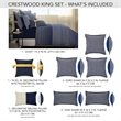Pemberly Row Modern 8-piece King Cotton Duvet Set in Denim Blue