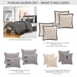 Pemberly Row 7-piece Linen Blend Fabric Queen Duvet Set - Gray