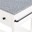 Pemberly Row Engineered Wood Kitchen Cart with Granite Top and White Base
