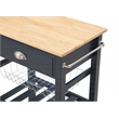 Pemberly Row Engineered Wood Kitchen Cart With Wood Top and Blue Stone Base
