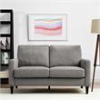 Pemberly Row Contemporary Transitional Loveseat in Gray Finish