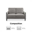 Pemberly Row Contemporary Transitional Loveseat in Gray Finish