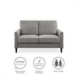 Pemberly Row Contemporary Transitional Loveseat in Gray Finish