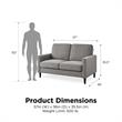 Pemberly Row Contemporary Transitional Loveseat in Gray Finish