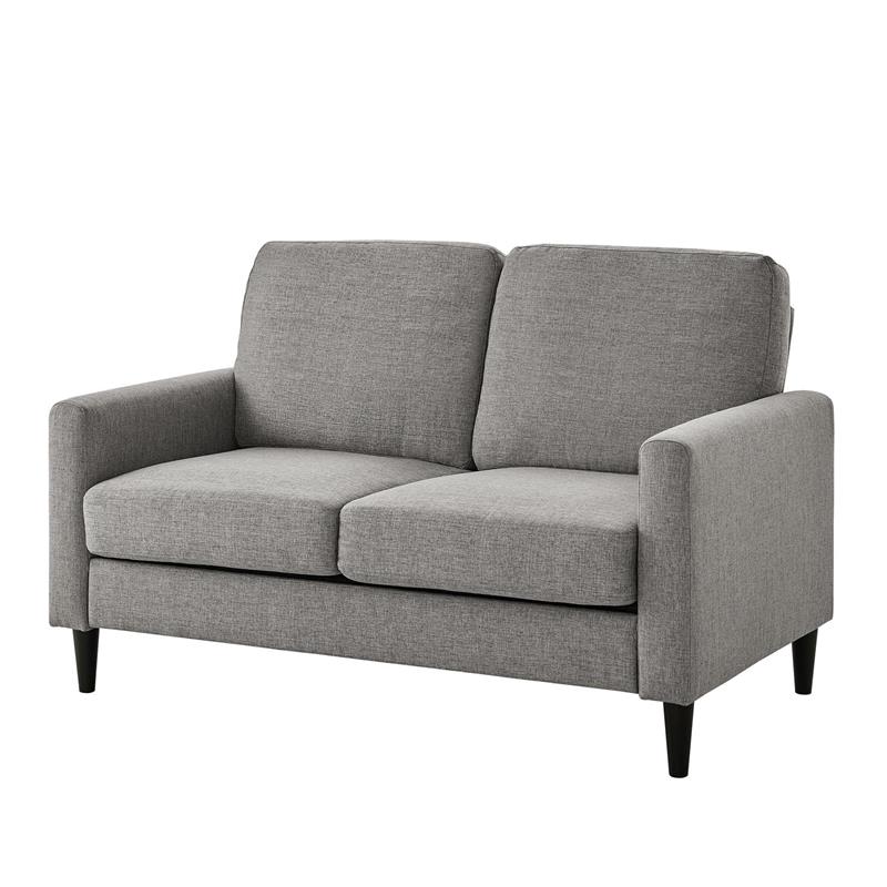 Pemberly Row Contemporary Transitional Loveseat in Gray Finish