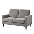 Pemberly Row Contemporary Transitional Loveseat in Gray Finish