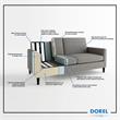 Pemberly Row Contemporary Transitional Loveseat in Gray Finish
