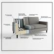 Pemberly Row Contemporary Transitional Loveseat in Gray Finish