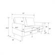 Pemberly Row Contemporary Transitional Loveseat in Gray Finish