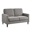 Pemberly Row Contemporary Transitional Loveseat in Gray Finish