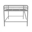 Pemberly Row Contemporary Junior Full Metal Loft Bed in Silver
