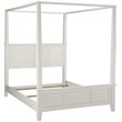 Pemberly Row Contemporary Wood Queen Canopy Bed in Off White