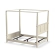 Pemberly Row Contemporary Wood Queen Canopy Bed in Off White