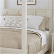 Pemberly Row Contemporary Wood Queen Canopy Bed in Off White