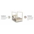 Pemberly Row Contemporary Wood Queen Canopy Bed in Off White