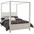 Pemberly Row Contemporary Wood Queen Canopy Bed in Off White