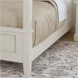 Pemberly Row Contemporary Wood Queen Canopy Bed in Off White