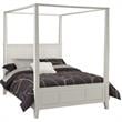 Pemberly Row Contemporary Wood Queen Canopy Bed in Off White