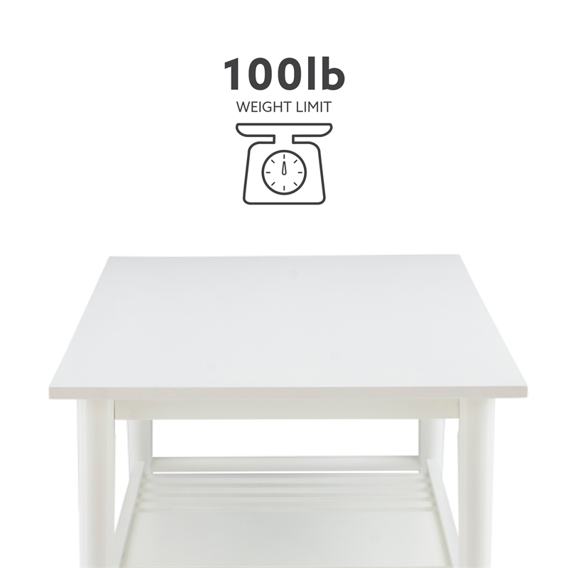Pemberly Row Modern / Contemporary Wood Coffee Table in White