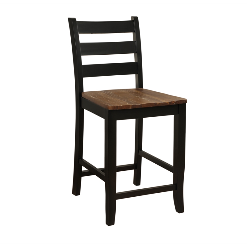 Pemberly Row Modern Wood Three Piece Dining Counter Set in Black